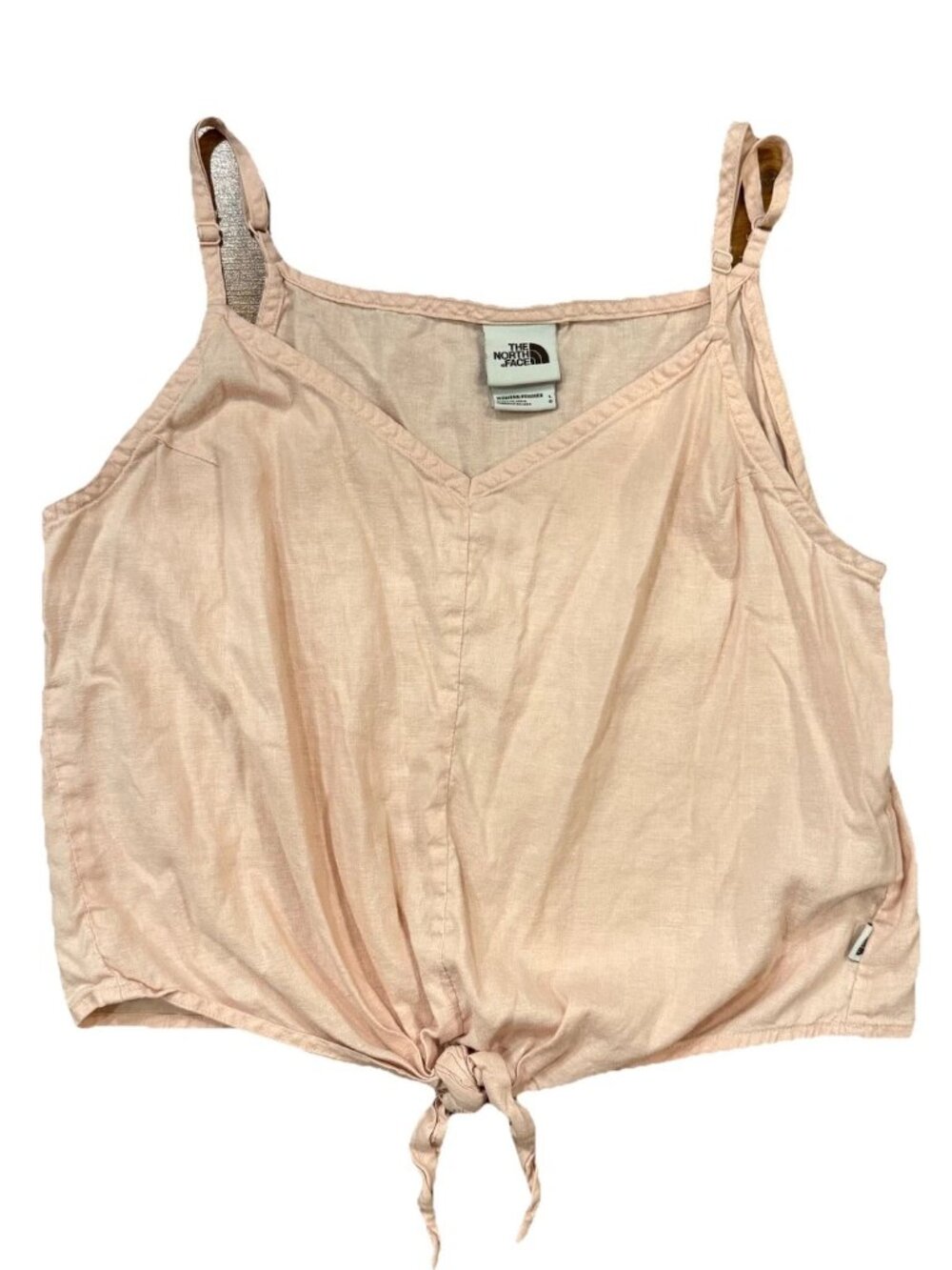 The North Face Women's Large Pink Spaghetti Strap cropped Front Tie Tank